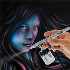 Master Airbrush 8 Master Hi-Flow S62 Dual-Action Siphon Feed Airbrushes With 0.5 Mm Tips, 3/4 Oz. Bottles, Cutaway Handles & Storage Case