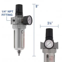 TCP Global Professional Air Filter And Regulator Control Unit With Gauge (1/4